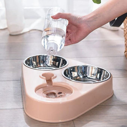 Dog Bowls Eco-Friendly Non-Skid Cat Bowls Pet Supplies Water Dispenser Dog Cage Accessory Pet Feeding Feeder Dog Supplies(Pink)