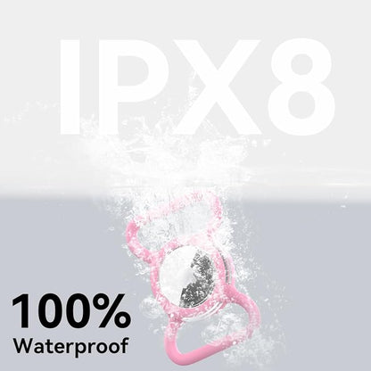 Waterproof Airtag Holder for Dog Collar, Soft Full-Body Protective Airtag Holder for Dog & Cat Collars, Ultra-Durable, Easy Installation, Lightweight Clear Airtag Case (Pink, Large)