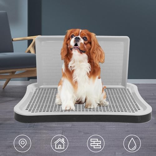 Dog Potty Tray with High Wall, 20.8x14.96 Indoor Pet Pee Pad Holder,Puppy Training Holder,Bathroom Dog Litter Box, Pet Toilet for Small and Medium Dogs,Housebreaking Supplies, Pet Products