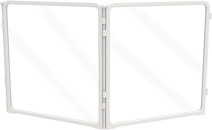 FXW AuraSpace Pro Acrylic & Wire Mesh Indoor Dog Playpen, 24" Height 2 Acrylic Panels Metal Dog Pen for Puppies & Small Dogs, White│Patented