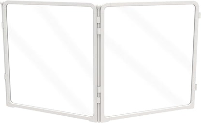 FXW AuraSpace Pro Acrylic & Wire Mesh Indoor Dog Playpen, 24" Height 2 Acrylic Panels Metal Dog Pen for Puppies & Small Dogs, White│Patented
