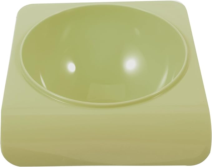 Milisten Pet Plastic Dog Bowl with Anti-Neck Slope Design, Wall-Mounted Single Feeding and Water Dish, Green Puppy Feeding Bowl for Home Use