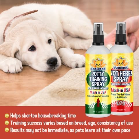 Bodhi Dog Not Here! Spray & Potty Training Spray - Puppy Training for Potty Pads - Indoor & Outdoor Potty Training for Dogs & Puppies - Safe and Effective Formula - Made in USA, New Puppy Bundle