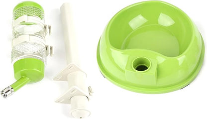 KIMISS Adjustable Dog Bowl Food Dispenser Drinking Bowl Feeder for Pets Cats Dogs Blue Professional Accessories for Use (Green)