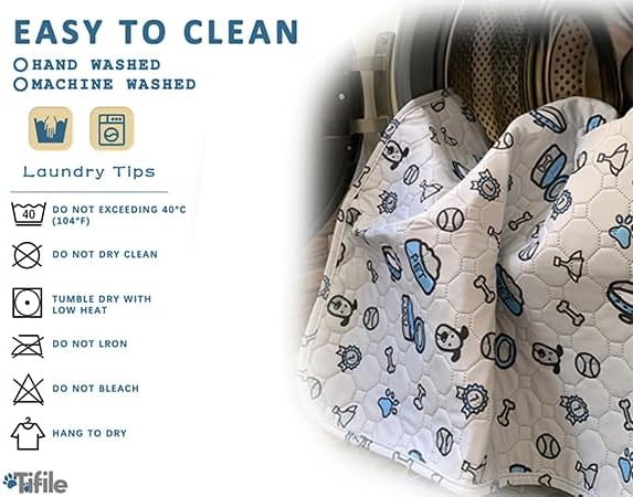 Washable Pee Pads for Dogs, 18x24in Reusable Puppy Pads, Absorbent Whelping Pads with Bone Print, Non-Slip Waterproof Pet Training Pads for Couch, Crate, Potty Training - 6 Pack