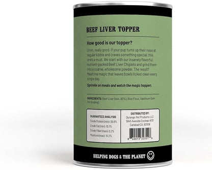 Durango Dog Food Topper – Real Beef Liver Meal Topper for Dogs, High-Protein Kibble Topper for Picky Eaters | Limited-Ingredient, Grain-Free, Made in USA, 60 Servings, 8 oz Tin
