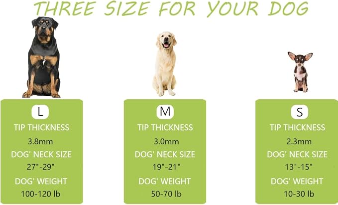 Prong Pinch Collar for Dogs with Quick Release Buckle, Adjustable Training Collar for Small Medium Large Dogs, Helps Prevent Dog from Pulling (3.8mm, Neck Size 27"-29"), Silver