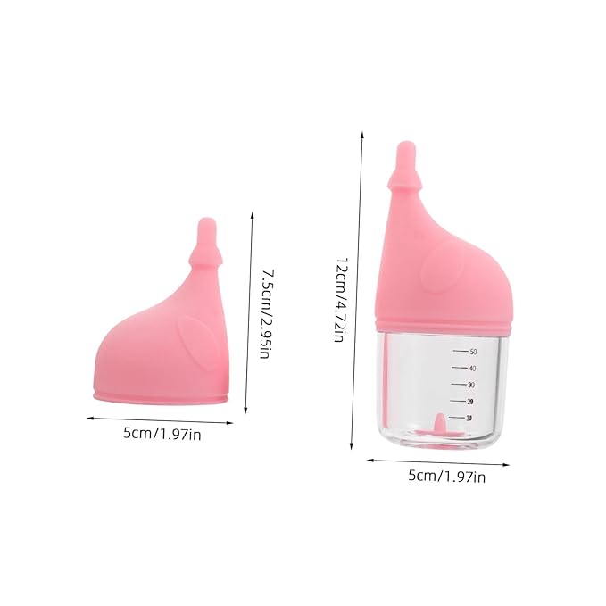 Abaodam 50ml Kitten Feeding Bottle Soft Nozzle PET Nursing Bottle for Newborn Kittens and Puppies for Small Animal Milk and Water Feeding Easy to Use