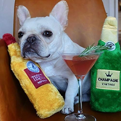 ZippyPaws Happy Hour Crusherz- Interactive Dog Toys to Keep Them Busy, Squeaky Plush Toy for All Breeds, Gift for Small, Medium, & Large Dogs, Drink Themed Crinkle Water Bottle Toy- 3-Pack of Spirits