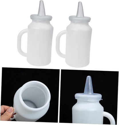 Toyvian 2pcs Calf Milk Bottle Kitten Milk Replacer Portable Pet Feeding Bottle