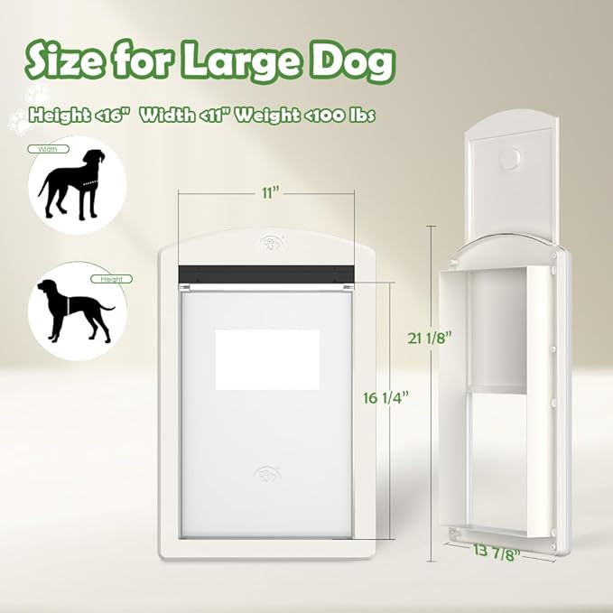 Large Dog Door for Door, UpgradeThicken, Suitable for Dogs Up to 100lbs, Doggy Door with Sliding Lock Panel and Magnetic Flap for Interior and Exterior Doors