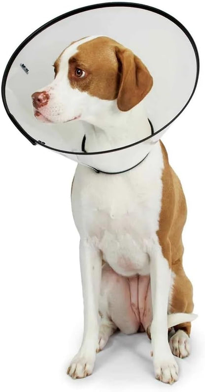 Elizabethan Dog and Cat Collars Recovery Vet Chewing Healthy Behavior Cone of Shame (Clear, Large - Fits 11.5" to 18.5" Necks)