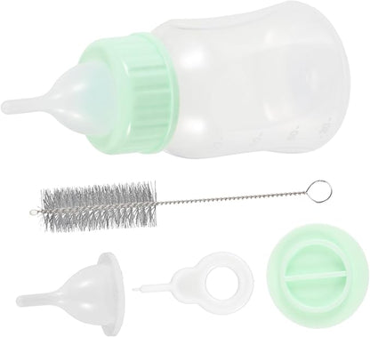 WOONEKY 120ml Pet Bottle Kit for Kitten Puppy Feeding Kitten Milk Feeder Soft Elastic Reusable Nursing Bottle