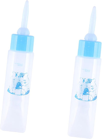 Toyvian 2pcs Small PET Nursing Bottles Hamster Milk Feeder for Puppies and Small Animals Easy to Clean Feeding Bottle Nipple