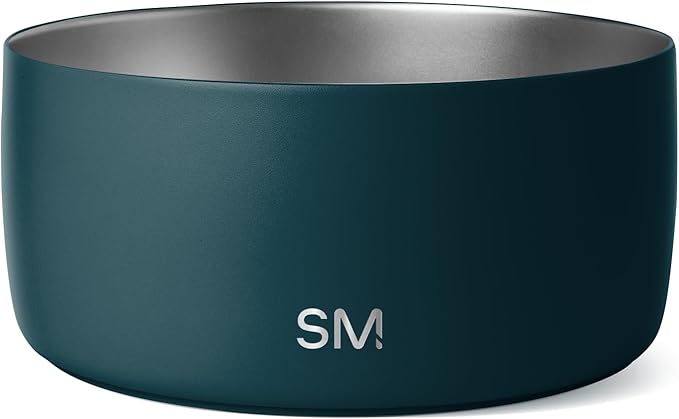 Simple Modern Stainless Steel Pet Water Bowl for Dogs & Cats | Reusable Insulated Stainless Steel Food Bowls for Dog Cat | No Tip No Slip BPA Free | Bentley Collection | Large (64oz) | Riptide