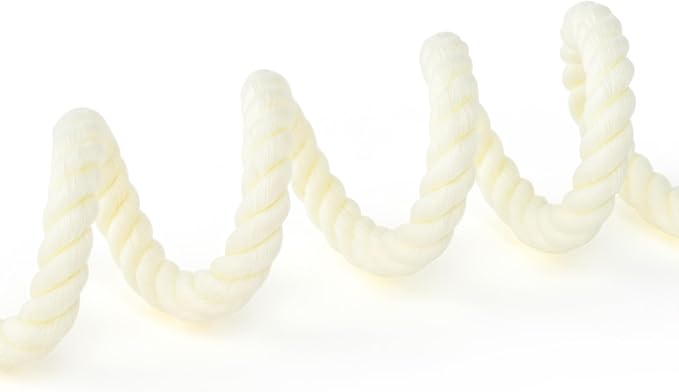 Mile High Life Dog Leash, Braided Cotton Rope Leashes with Leather Tailor Tip with Leather Tip - Heavy Duty Metal Clasp, 6FT, 1/2" Thick - Wedding, Walking Leash for Medium Large Dogs(Cream White)