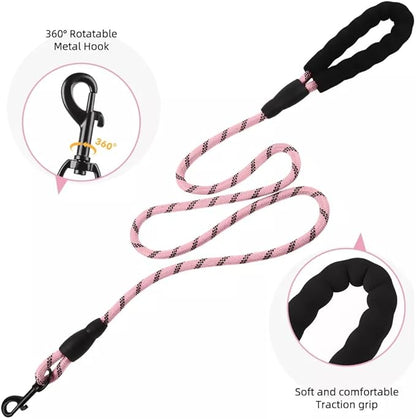 Dog Harness No Pull Adjustable Reflective,for Medium and Large Small Dog with Leash 59.06in (Pink, XS)