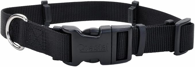 Coastal Pet SecureAway Collar Protector for Flea Collars - Adjustable pet Accessory - Protective Flea Collar for Dogs & Puppy - Black, 5/8" x 10-14"