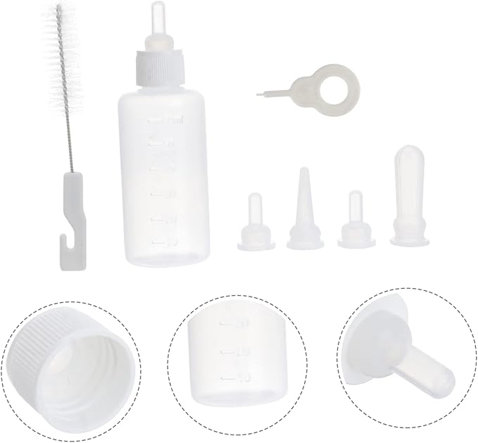 POPETPOP 2sets Pet Nursing Bottle Milk Feeder Kit for Puppies Cats Pet Feeding Bottles Scale Material Portable for Outdoor