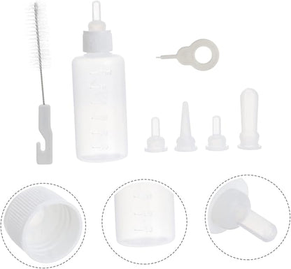 POPETPOP 2sets Pet Nursing Bottle Milk Feeder Kit for Puppies Cats Pet Feeding Bottles Scale Material Portable for Outdoor