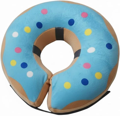PAWRELIEF Soft Inflatable Dog Cat Cone Collar – Pet Recovery & Protective Dog Neck Collar for Large Dogs Cats to Prevent Scratching, Licking (Blue Donut, Extra Large)