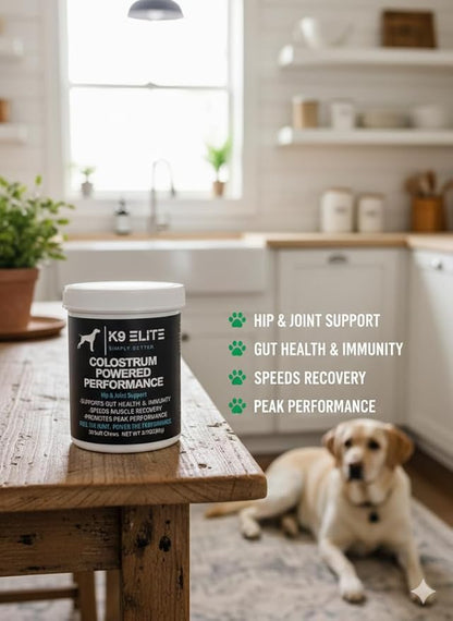 Dog Allergy Relief Chews for Itching Skin – Anti Itch, Gut Health & Immune Support with Colostrum & Omega 3 – Skin & Coat Supplement for Dogs