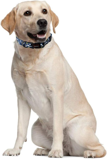 QQPETS Adjustable Soft Dog Collar: Print Flower Pink Multicolor Cute Patterns for XS Small Medium Large Pet Girl Boy Puppy Walking Running Training (S, Bone)