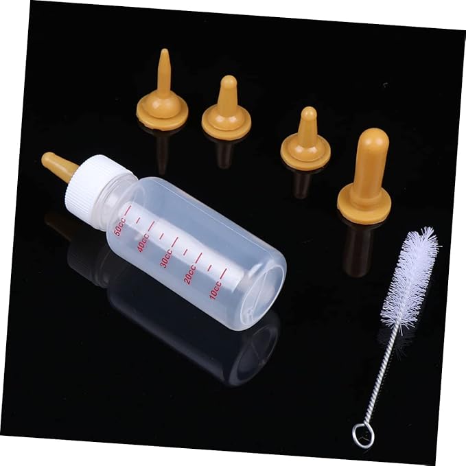 1Set Pet Nursing Bottle Kit Small Puppy Kitten Feeding with Nipples Portable Food Grade Milk Feeder for Newborn Animals Durable Lightweight
