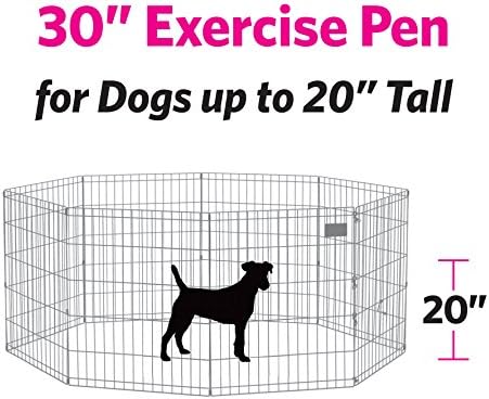 New World by MidWest Homes for Pets 30-Inch Exercise Pen, for Indoor and Outdoor use, 16 Sq Feet of Play, Folding Dog Pen, No Door Design for Maximum Security, Easy to Set Up, Foldable Pet Playpen