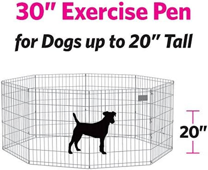 New World by MidWest Homes for Pets 30-Inch Exercise Pen, for Indoor and Outdoor use, 16 Sq Feet of Play, Folding Dog Pen, No Door Design for Maximum Security, Easy to Set Up, Foldable Pet Playpen