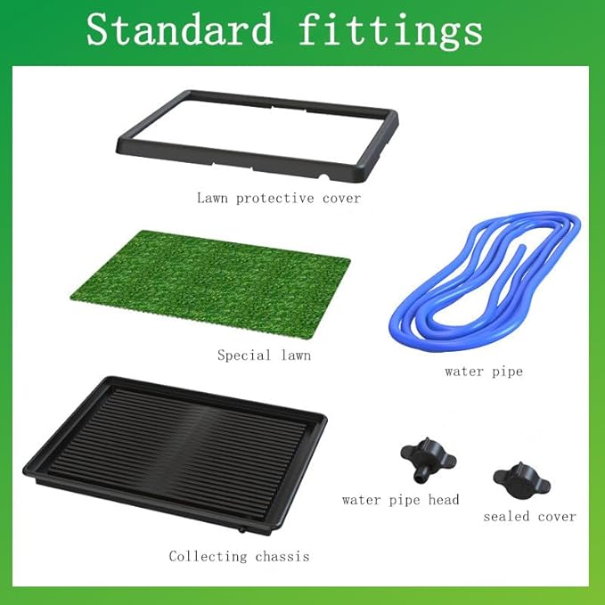 Portable Drainage Pet Urinal,Toilet,Grass Mat.,Potty Grass, Urinal Containing, Toilet Substitute,Puppy Turf,Suitable Size for Most Dogs,Dogs Cushions. 25 * 20 * 2 Inches.