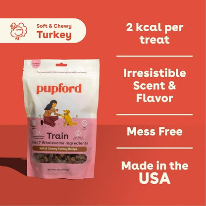 Pupford Soft & Chewy Training Treats for Dogs & Puppies (Turkey, 5 oz)