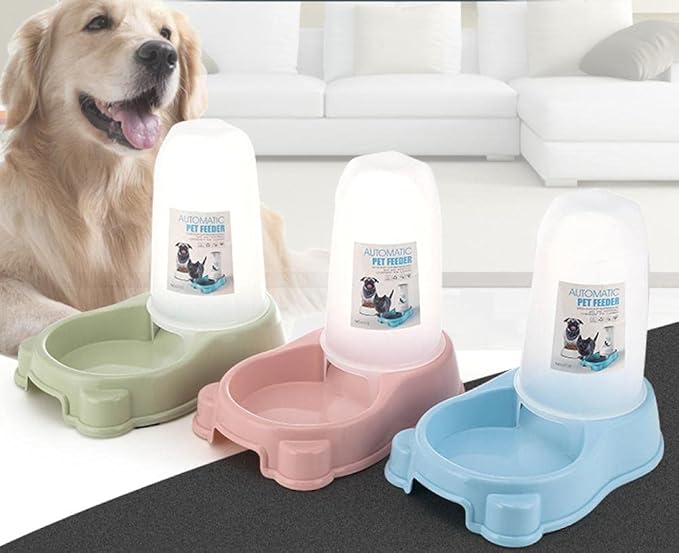 Cat Bowls and Dishes Pet Bowls Pets Automatic Drinking Water Feeder Plastic Pet Tableware Dog Bowl Cat Bowl Blue