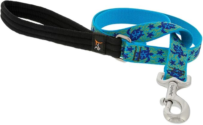 LupinePet Originals 1" Turtle Reef 6-Foot Padded Handle Leash for Medium and Larger Dogs