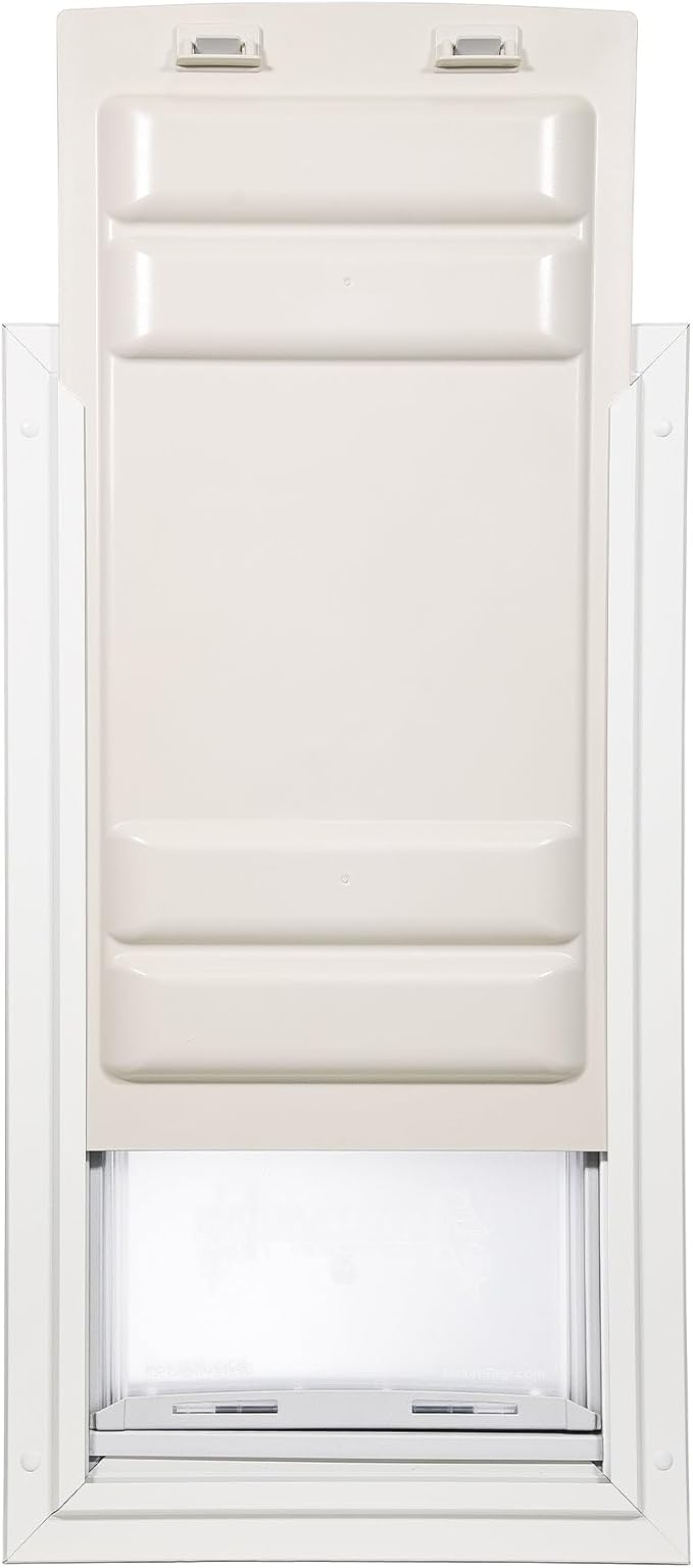 Endura Flap Single Flap Pet Door for Doors | All-Weather Insulated Flap | Durable Aluminum Frame with Secure Locking Cover | Interior and Exterior Door Installations | White, XXL, Single Flap
