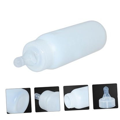 Yardwe Silicone PET Nursing Bottle Set 3pcs Lamb Feeding Bottles Soft Nipples for Puppies and Kittens Livestock Milk Feeder PET Care Supplies