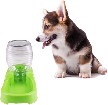 Mipcase Dog Water Feeder, Dog Water Dispenser Large, Automatic Pet Food Water Dispenser Plastic Food Feeding Bowls for Dogs Cats (Green)