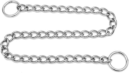 Slip P Choke Chain Collar for Medium Dogs, Stainless Steel Training Collar Link Martingale Collars Puppy Chains for XXS XS Small Medium Large Breed Dog, Silver,S