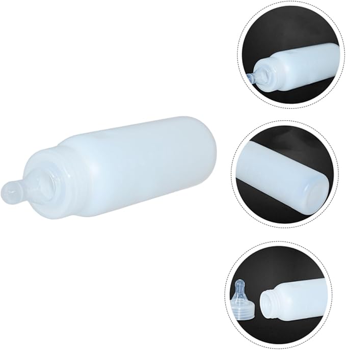 Angoily Cow Pig Milk Bottles 3pc Sheep Nursing Feeding Bottles Livestock Feeders Silicone Nipple