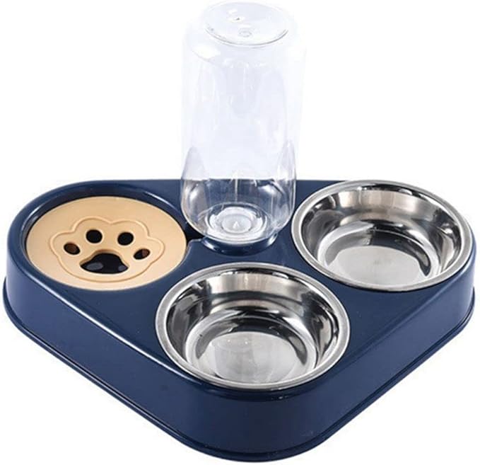Pet Dog Feeder Automatic PP Cat Bowls Dog Cage Accessory Food Water Pet Feeding Feeder Water Dispenser Dog Supplies(Blue)