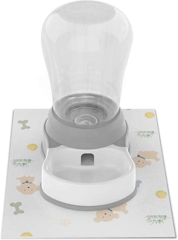 STALTWO 1.6 Gallon Automatic Dog Water Dispenser, Premium Large Capacity Gravity Pet Water Bowl with Non-Slip Mat for Multiple Pets, BPA-Free Cat Water Feeder for Large Dogs, Refill Less Often, Grey