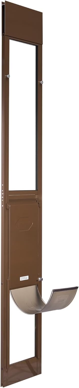VEVOR Dog Door for Sliding Glass Door, 75 7/8 to 80 11/16 in Adjustable Height, Aluminum Alloy Frame with Rotating Hinges, Lock Design, 10 1/4 x 16 1/4 in Flap, Sliding Glass Pet Door for Renters