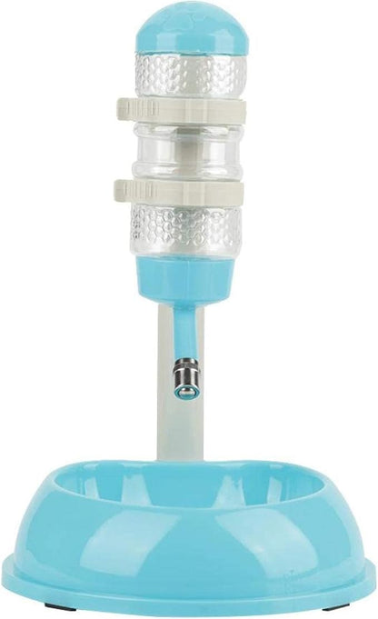 Adjustable Pets Dog Bowl Feeder Water Dispenser Drinking Bottle Food Container Bowl Bottle Standing Dispenser Dogs Green(Blue)