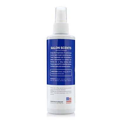 Bark2Basics Salon Scents Pet Grooming Cologne Spray - 8 oz, Natural Professional Groomer Grade Perfume Deodorant for Dogs and Cats, Long Lasting, Deodorizing (Blueberry Pie)