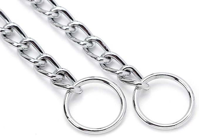 Choke Chain for Dogs, Metal Slip Link Training Heavy Duty Dog Choke Collar Martingale Puppy Collars for XXS XS Small Medium Large Big XL Breed Dogs (Silver, S)