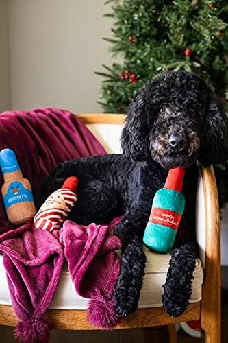 Pearhead Holiday Spirits Dog Toy Set, Spirits Themed Plush Dog Toys, Squeaky Dog Toys, Set of 3