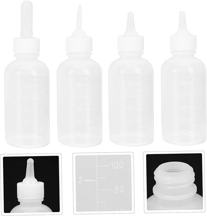 Kisangel 4pcs Plastic Kitten Puppy Milk Bottle Cat Dog Feeding Bottle for Newborn Pet Nursing