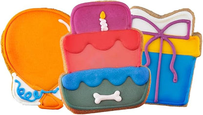 Dog Birthday Treats | Hand-Decorated Treats – 3 Pack in Gift Box | Extra Large Treat 62g Cookie, Vegan Dog Birthday Cake