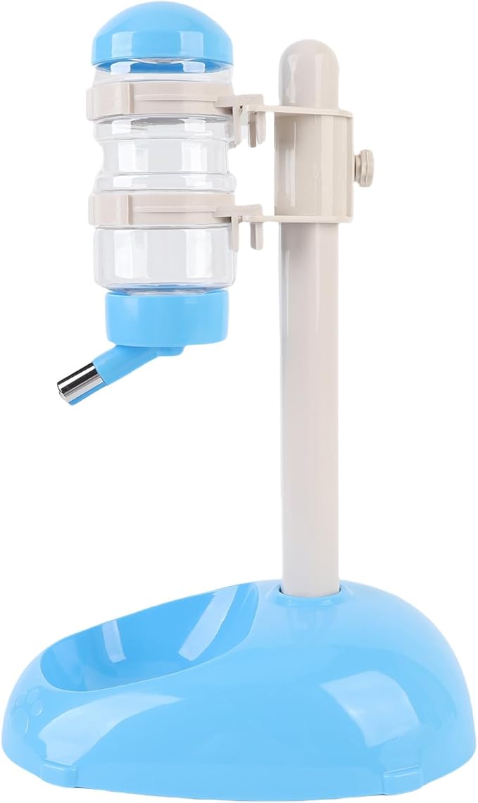 Zopsc Pet Adjustable Height Standing Water Dispenser for Puppies, Smart Feeder for Dogs and Cats, Easy to Clean Bowl for Healthy Pets (Blue)
