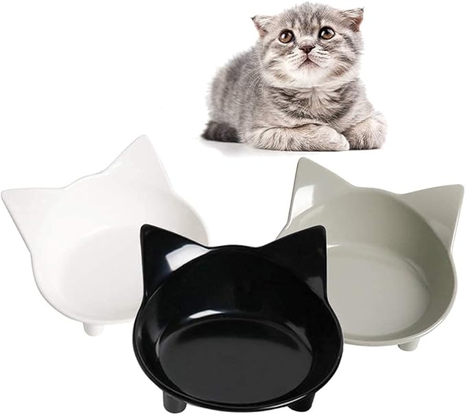 Skrtuan Dog Food Bowl & Cat Bowl – Non-Slip, Wide, Shallow Pet Dish for Whisker Fatigue Relief, Safe Food-Grade for Puppies & Rabbits